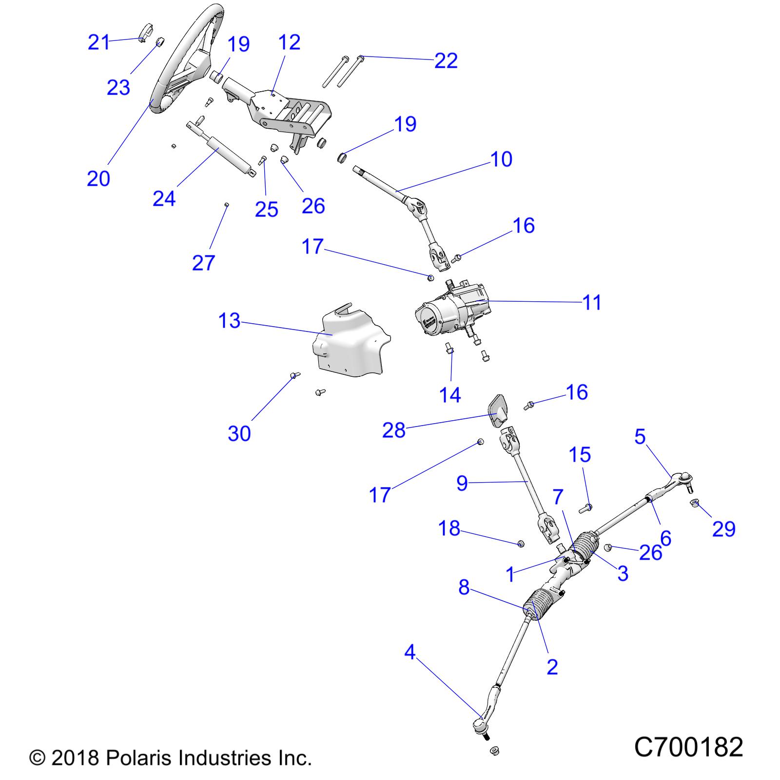 Foto diagrama Polaris que contem a peça 5450255-656