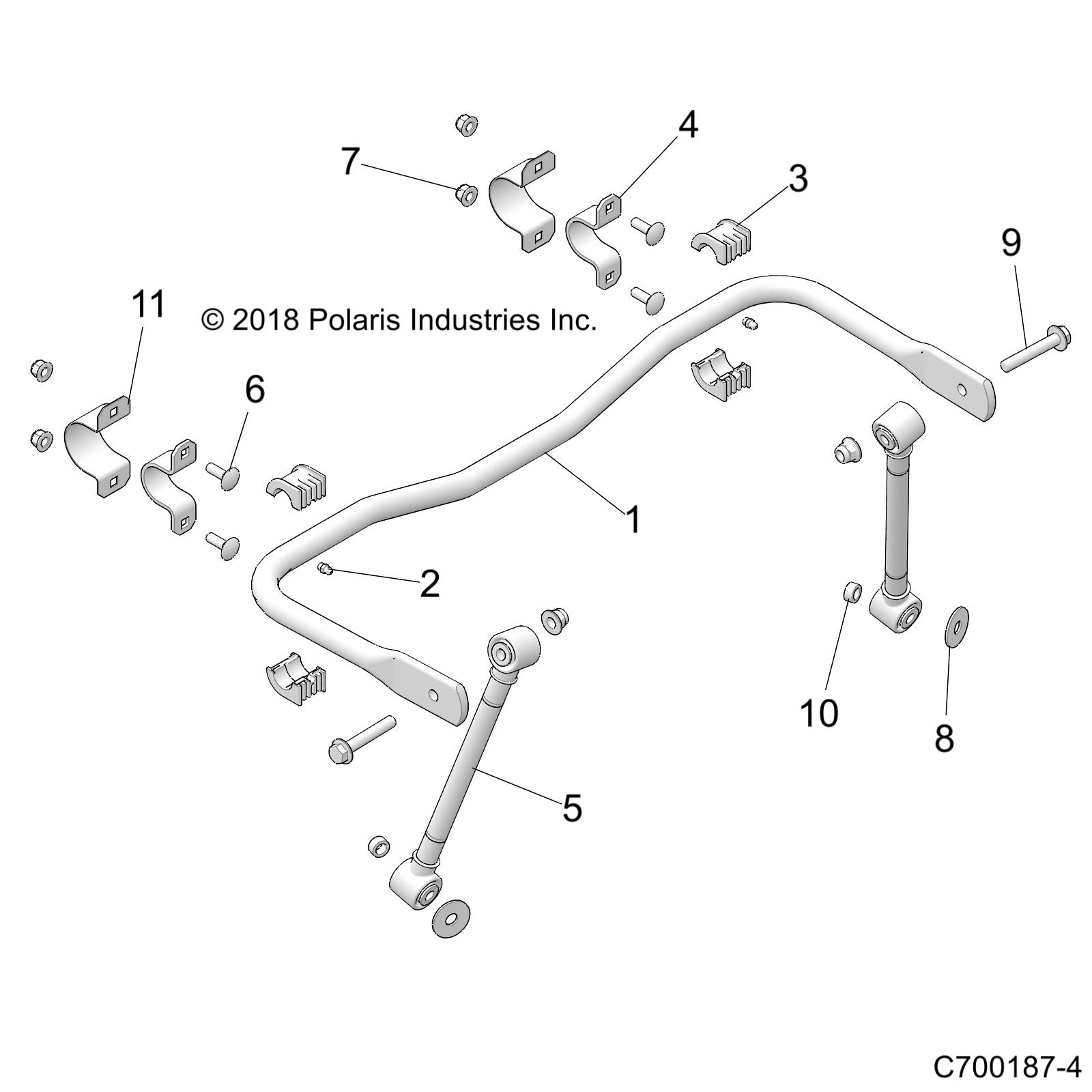 Foto diagrama Polaris que contem a peça 5340745-458
