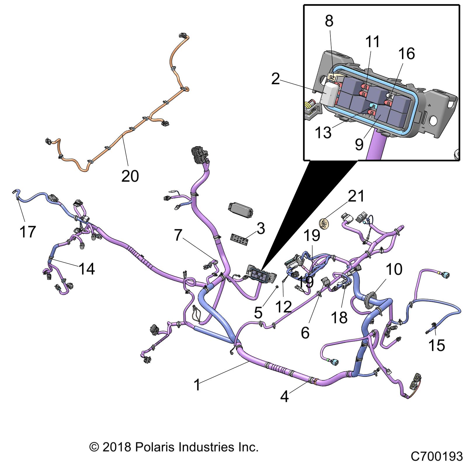 Part Number : 2414381 CHASSIS HARNESS DISPLAY  7 IN