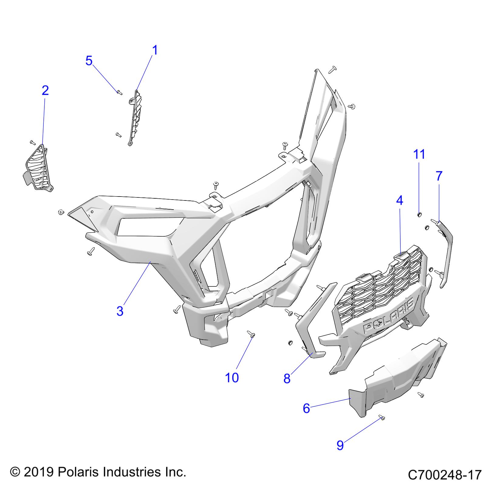 Foto diagrama Polaris que contem a peça 5455695-599