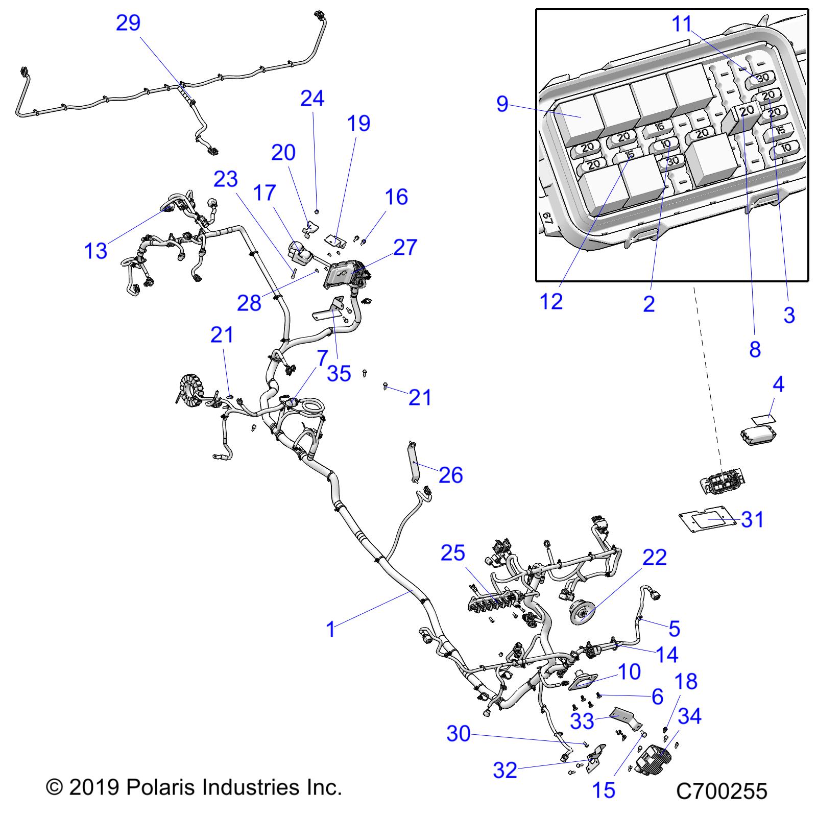 Foto diagrama Polaris que contem a peça 5416372