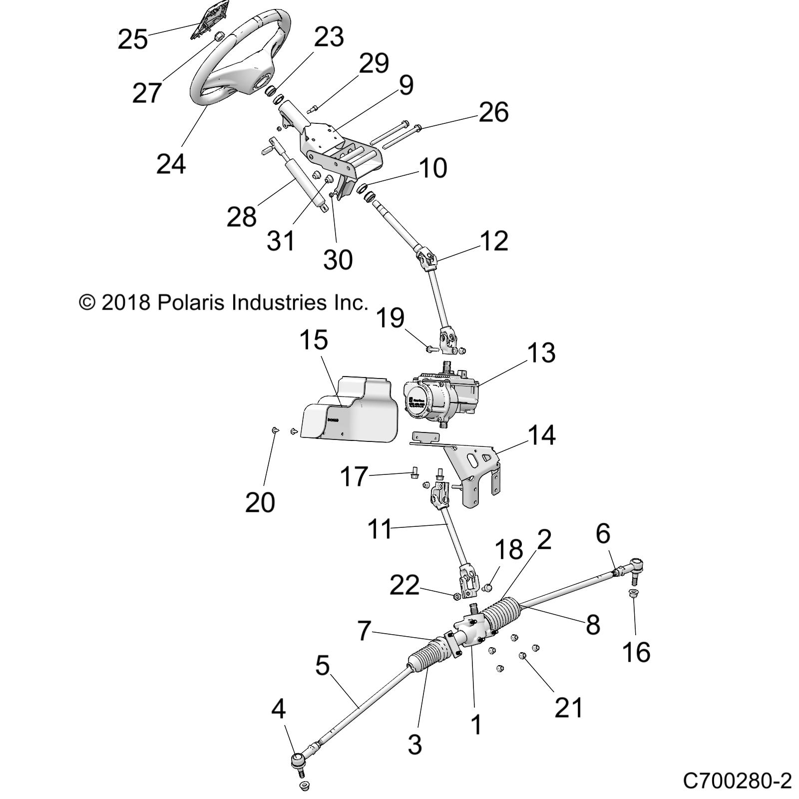 Foto diagrama Polaris que contem a peça 5450255-750