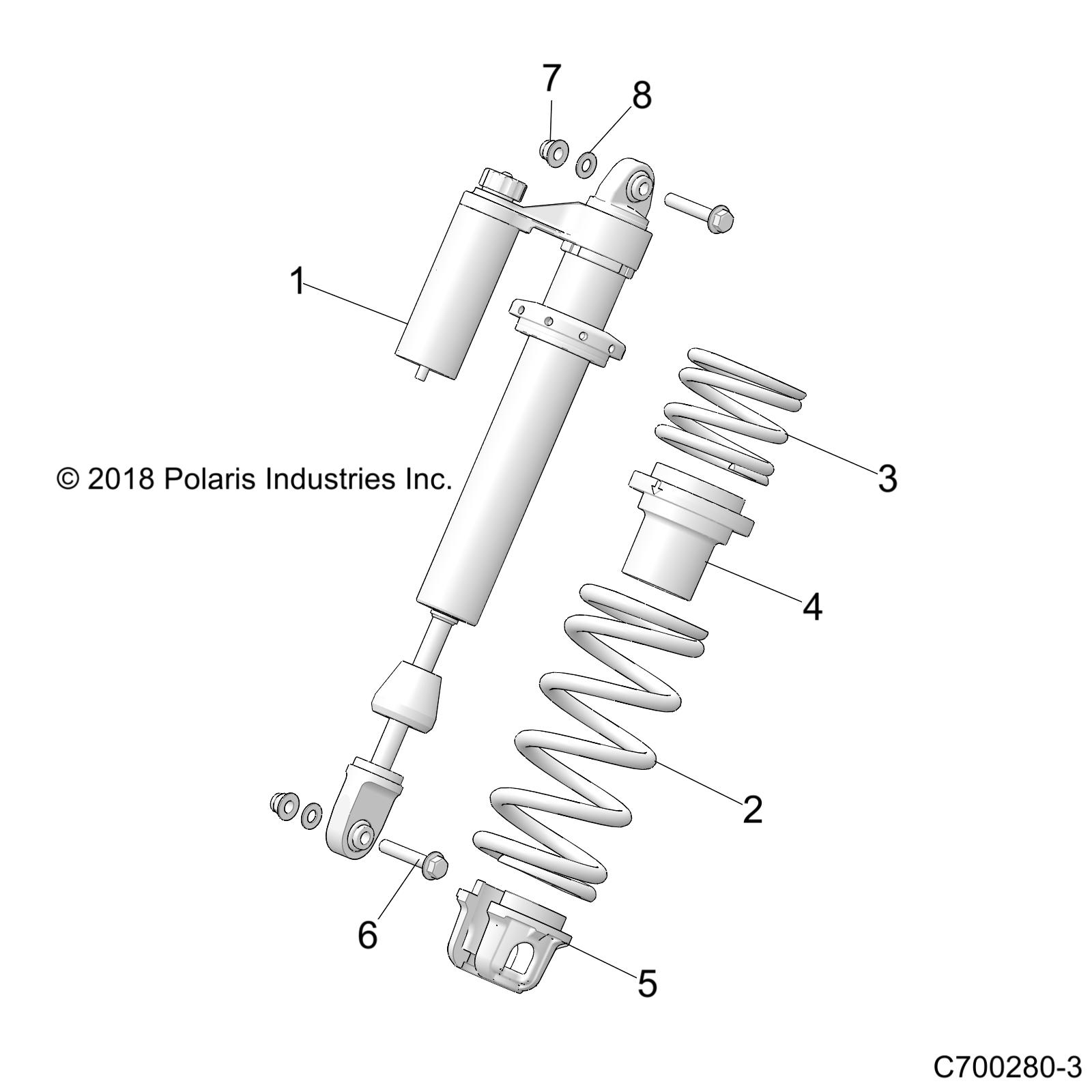 Part Number : 7045257 PIGGYBACK SHOCK  FRONT  RIGHT