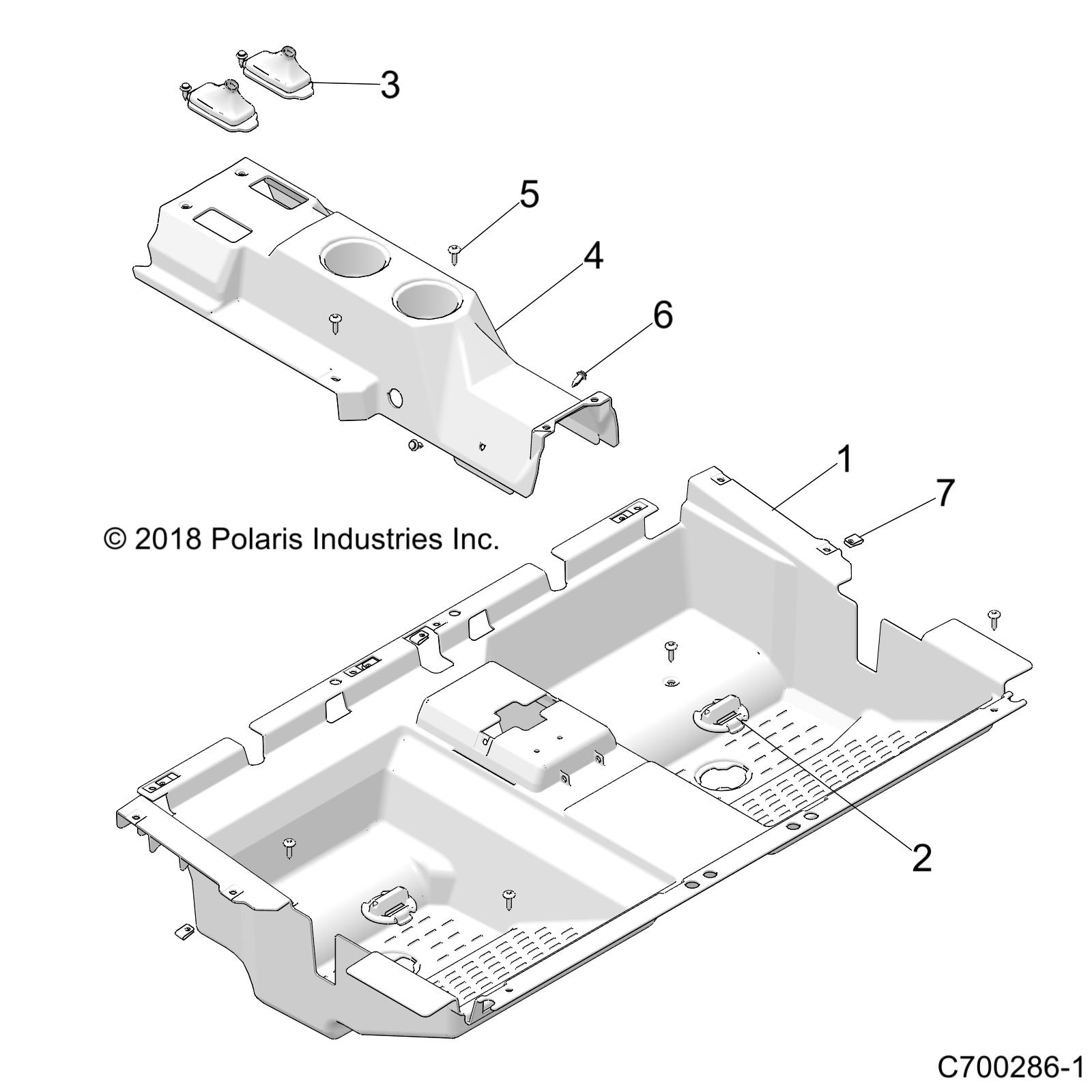 Part Number : 5457843-070 CONSOLE-REAR MP BLK