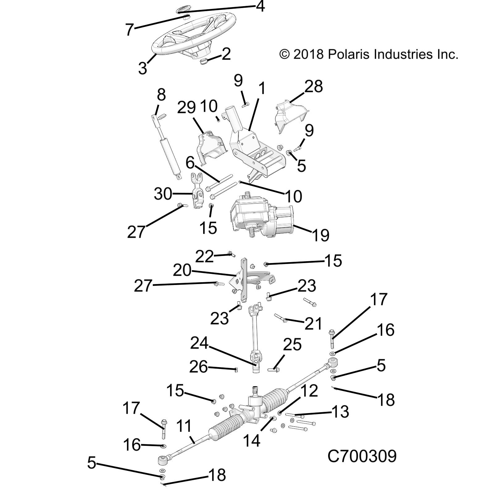 Part Number : 2414809 POWER STEERING ASSEMBLY    LT