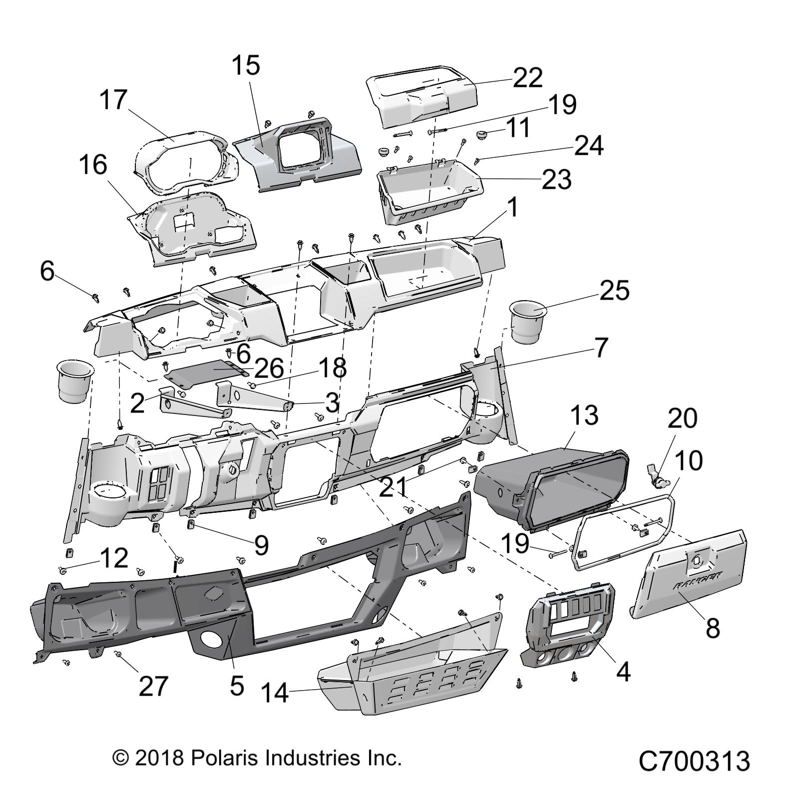 Part Number : 5456194-070 DASH-UPPER ROUTER BLK