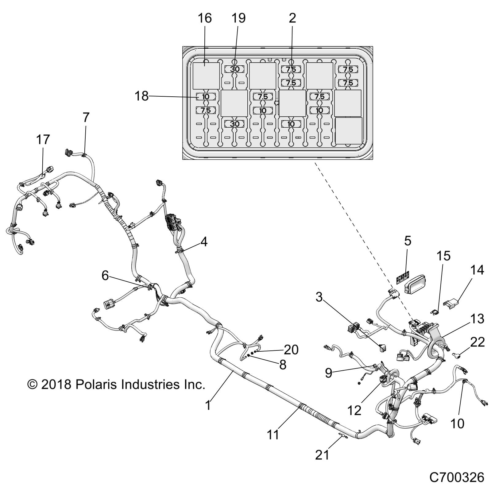 Part Number : 2414126 HARNESS-CHAS RZR MP T LV 72