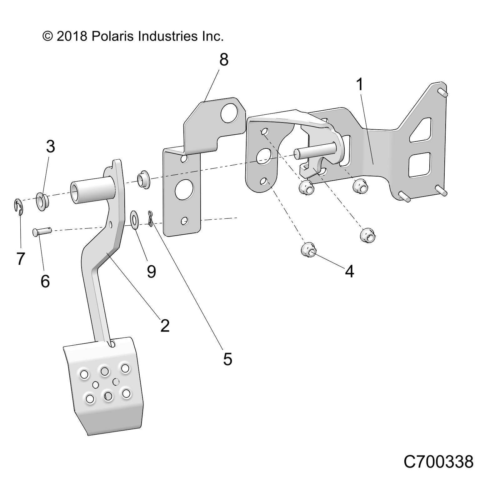 Part Number : 5267100-329 BRKT-TRS PEDAL MOUNT BLK