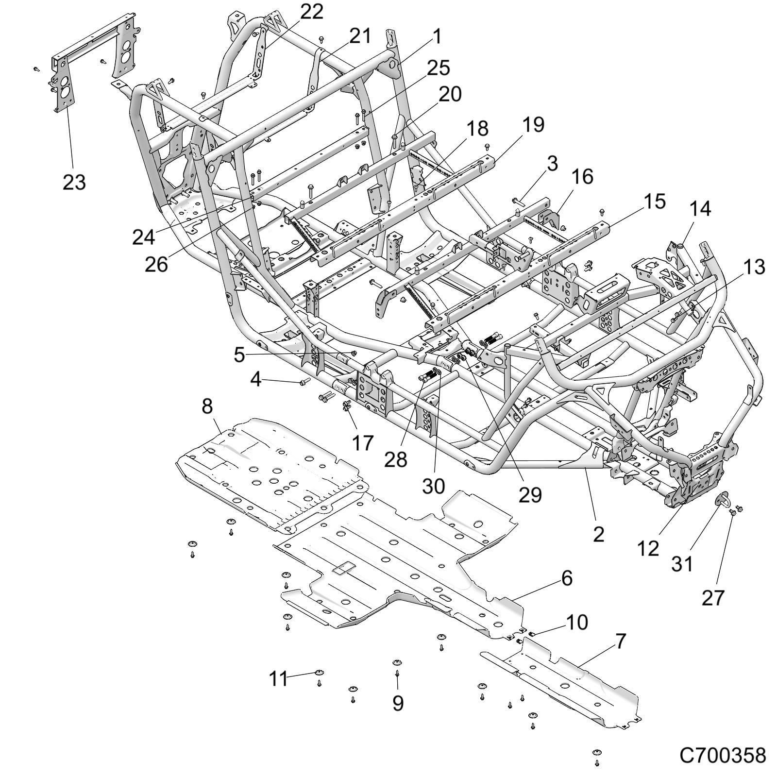 Foto diagrama Polaris que contem a peça 1023641-458