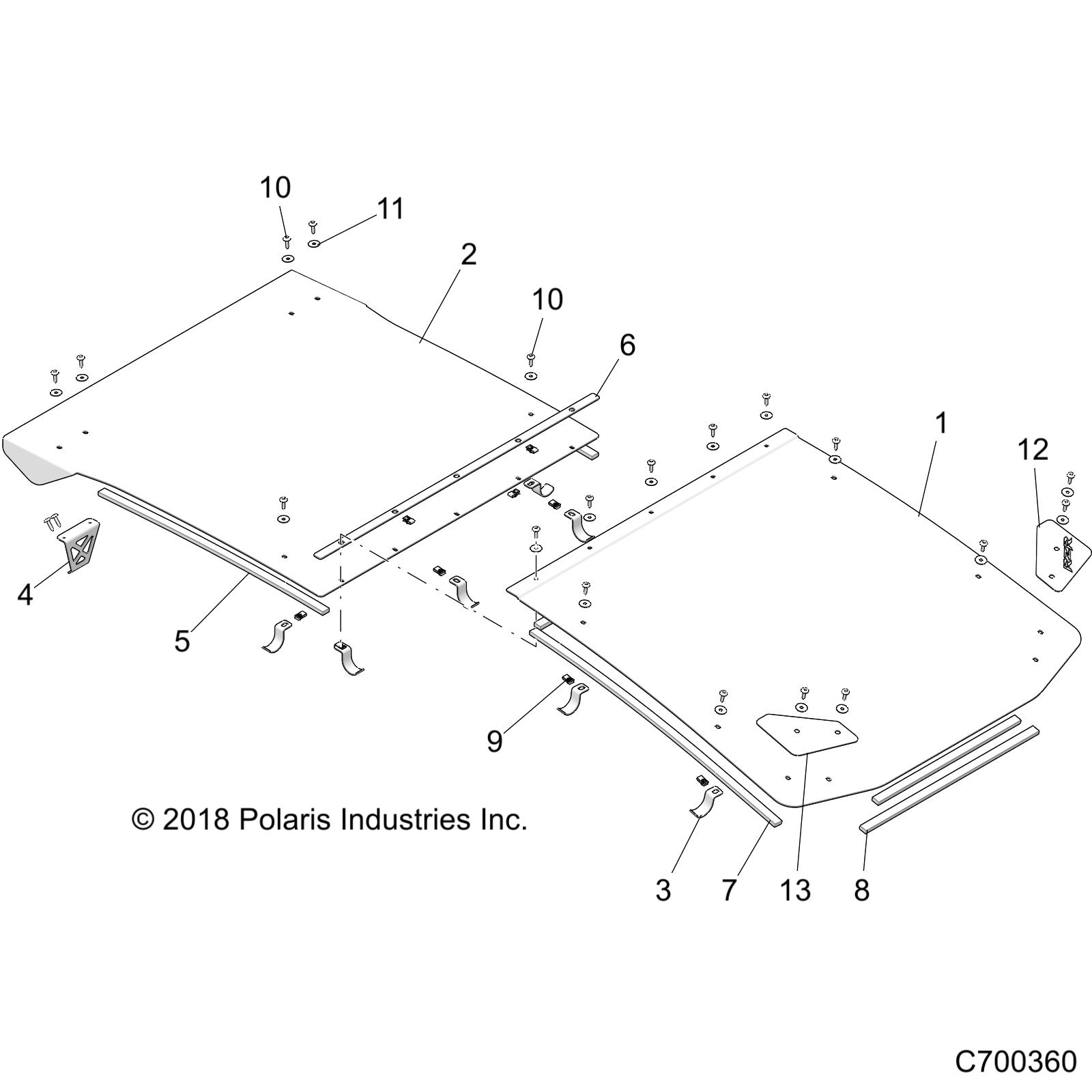 Part Number : 5267826-458 ALUMINUM ROOF PANEL  MATTE BLA