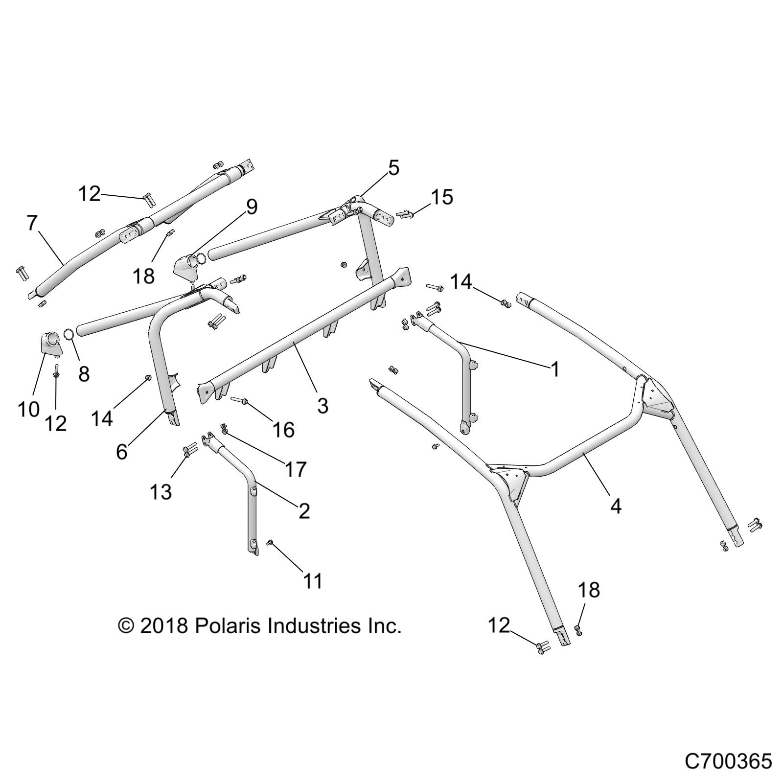 Foto diagrama Polaris que contem a peça 1023678-458