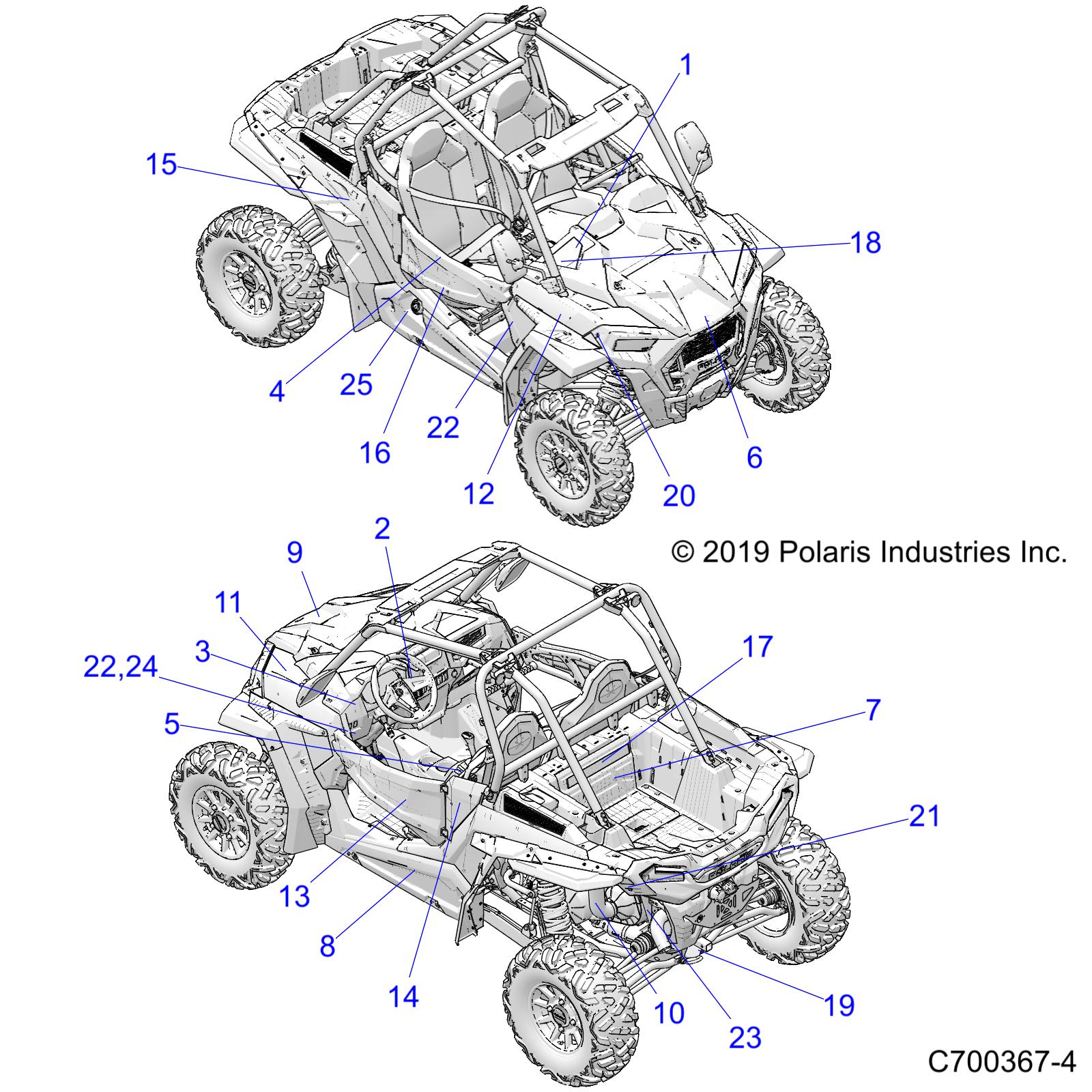 Foto diagrama Polaris que contem a peça 7191629