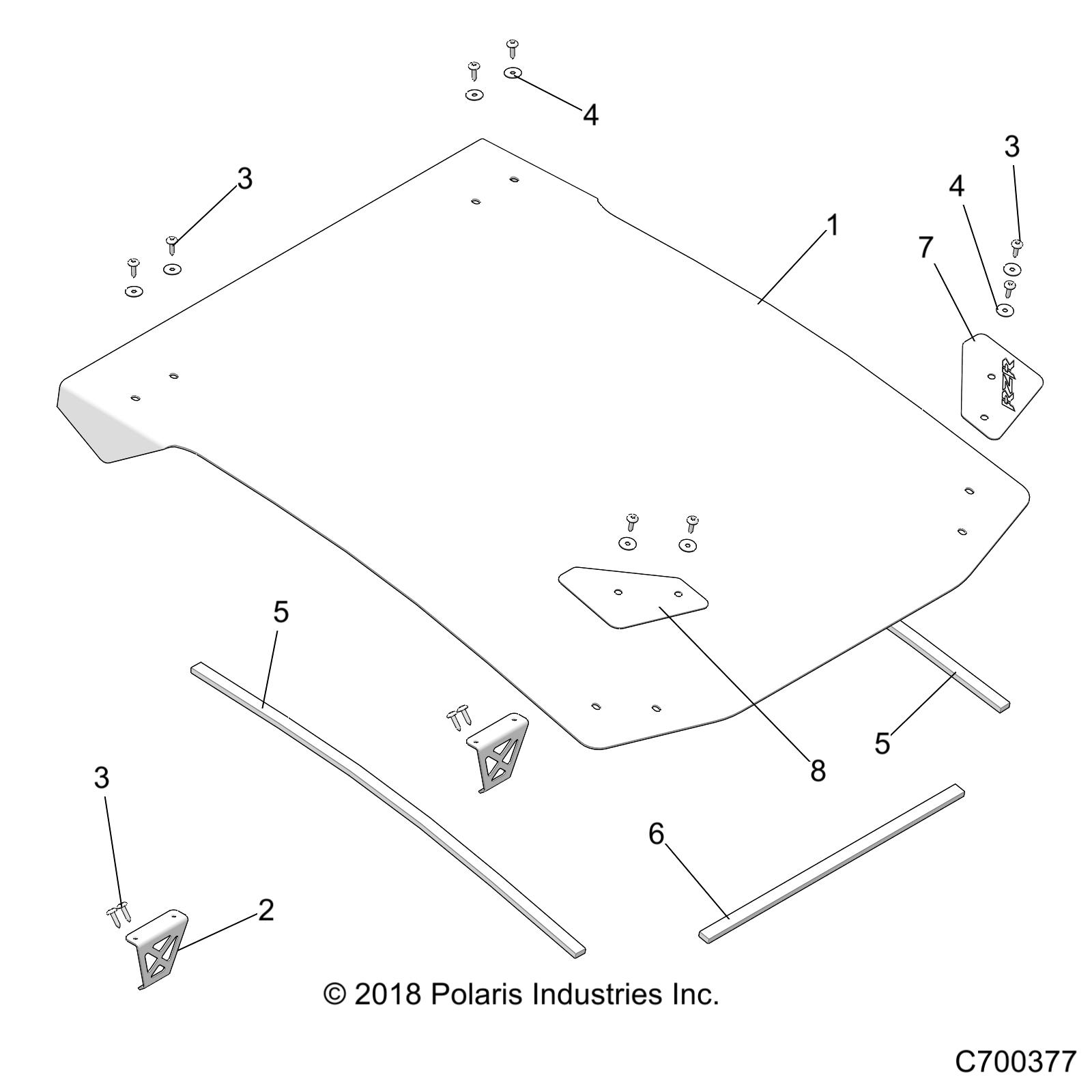 Part Number : 5267753-458 ROOF PANEL  MATTE BLACK