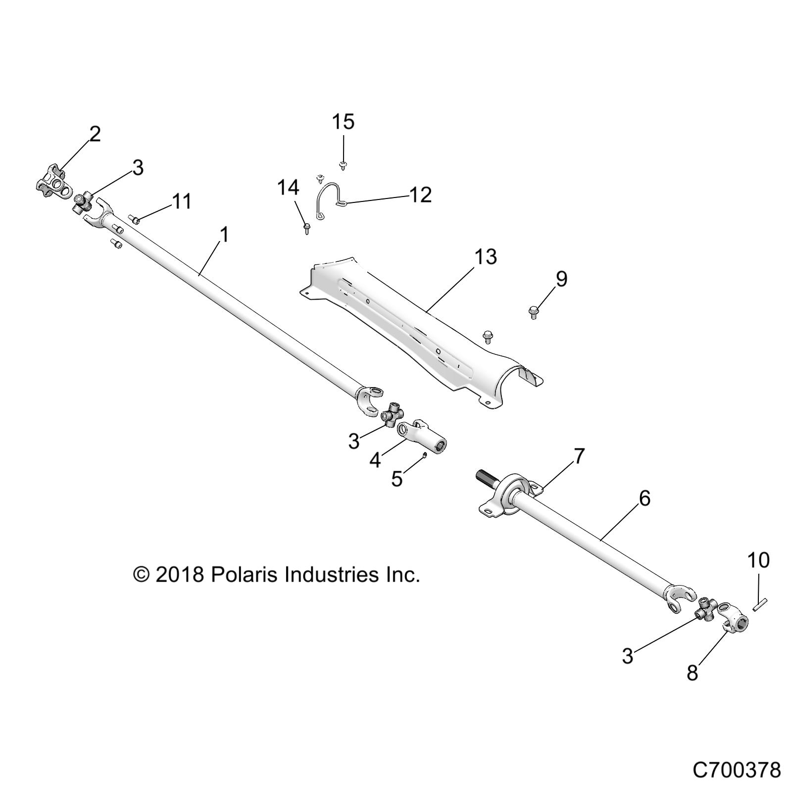 Part Number : 1334136 PROP SHAFT WITH BEARING ASSEMB