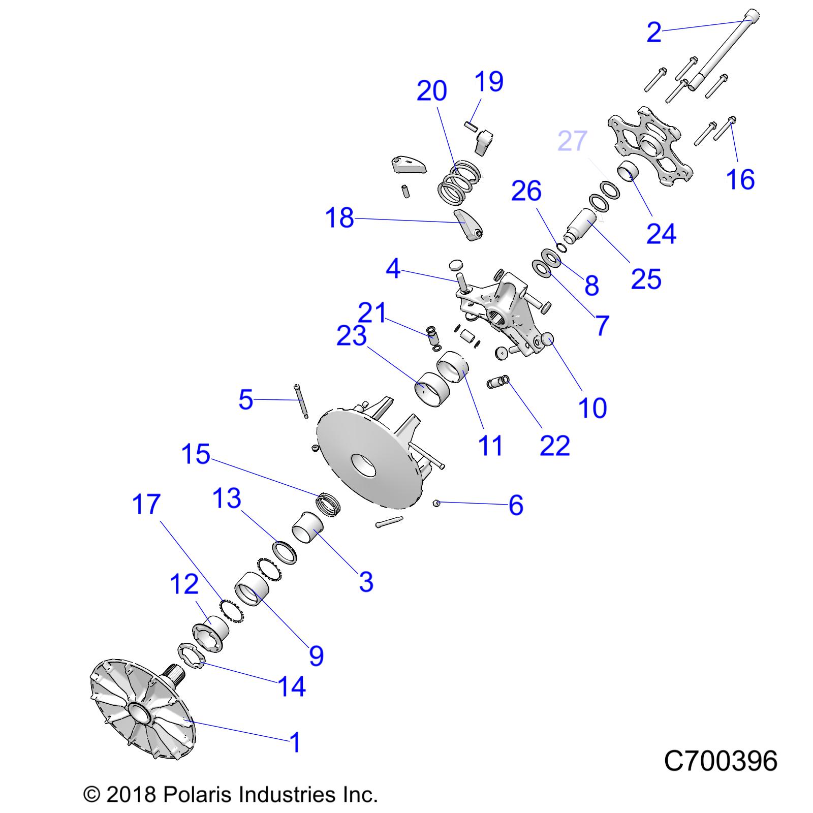 Foto diagrama Polaris que contem a peça 5450265