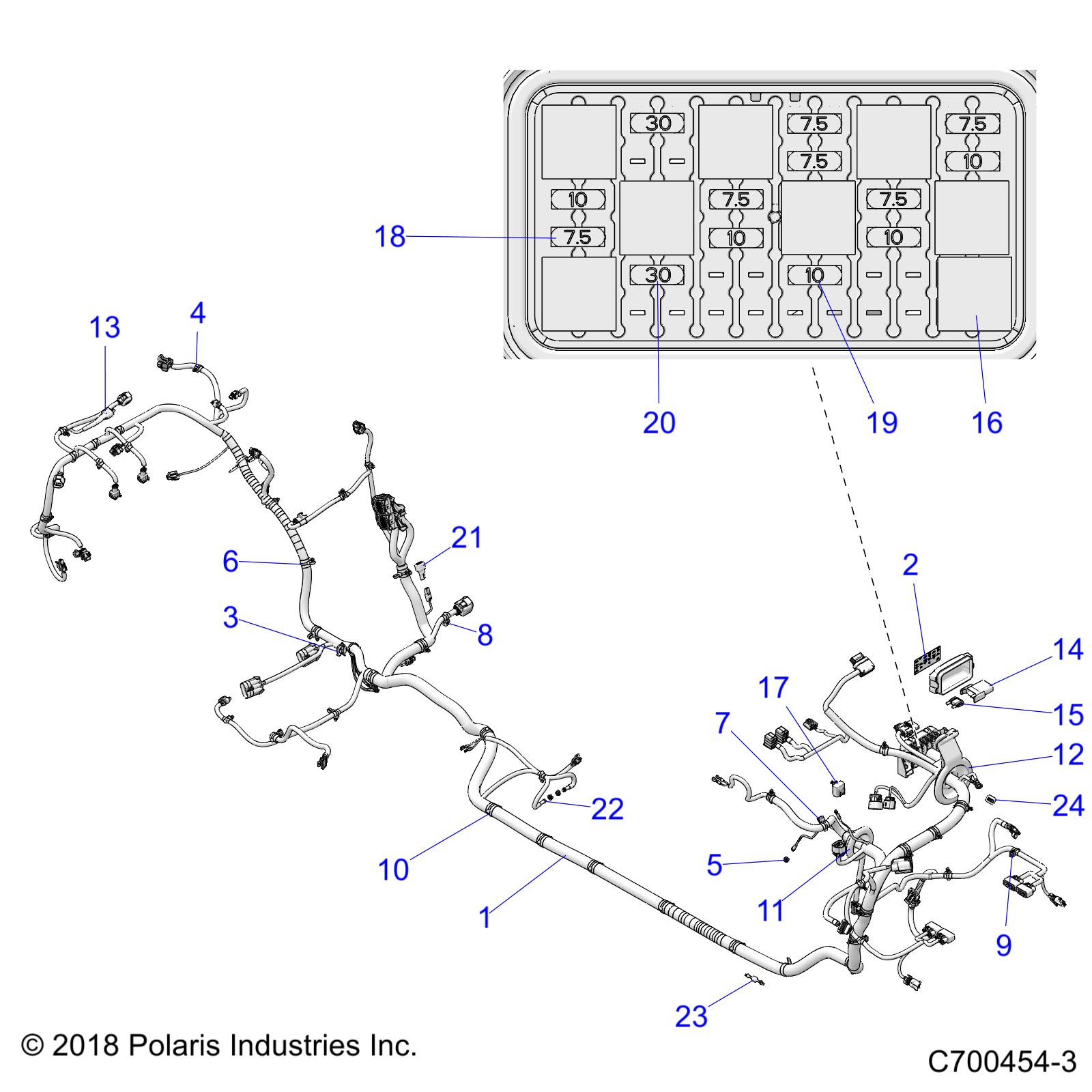 Part Number : 2414872 HARNESS-CHASSIS RZR T 72 MP CA