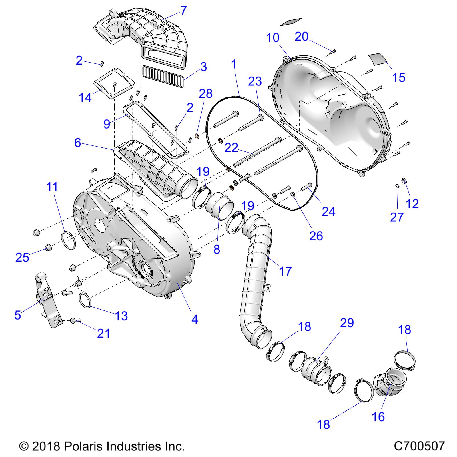 Foto diagrama Polaris que contem a peça 5140929