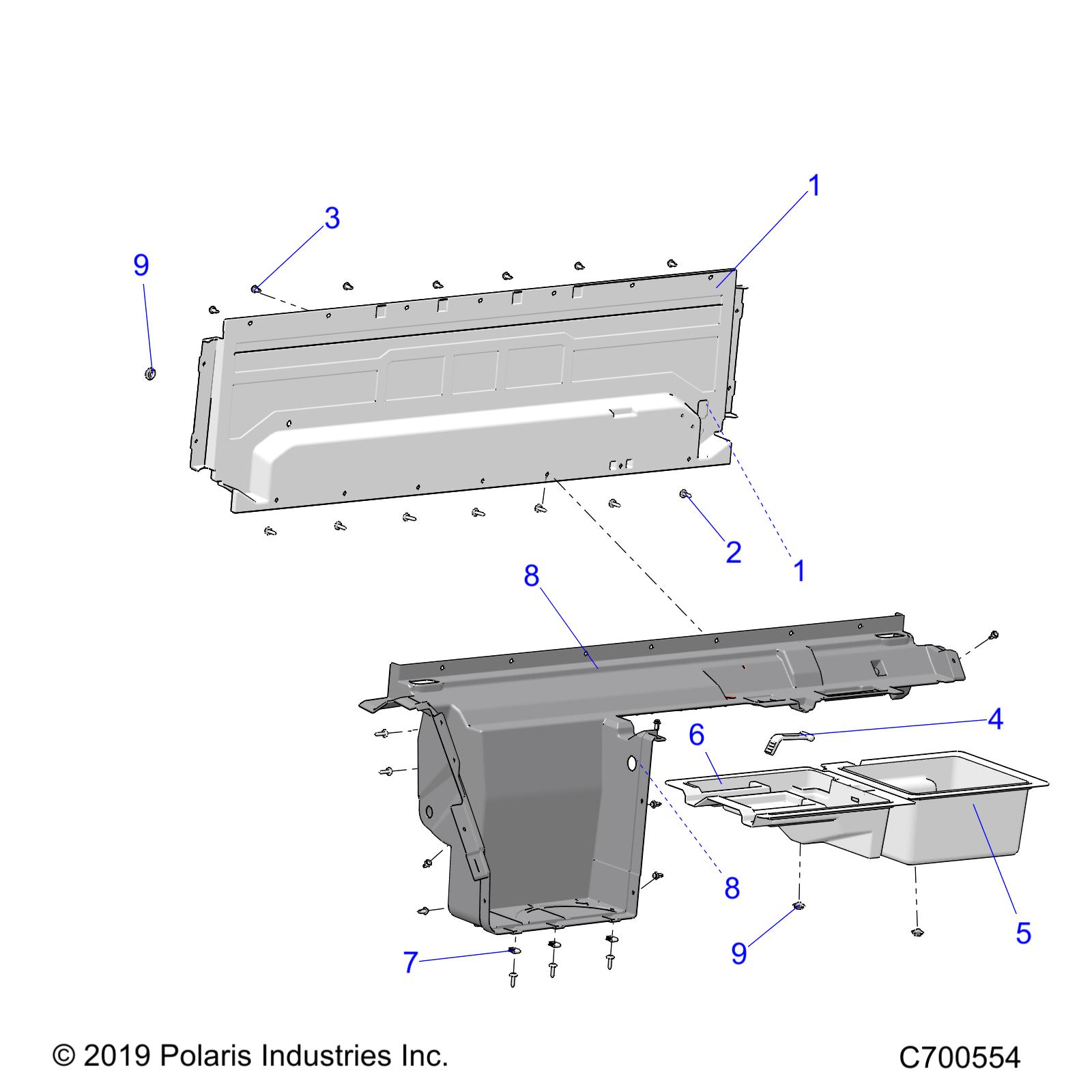 Foto diagrama Polaris que contem a peça 5454726-070