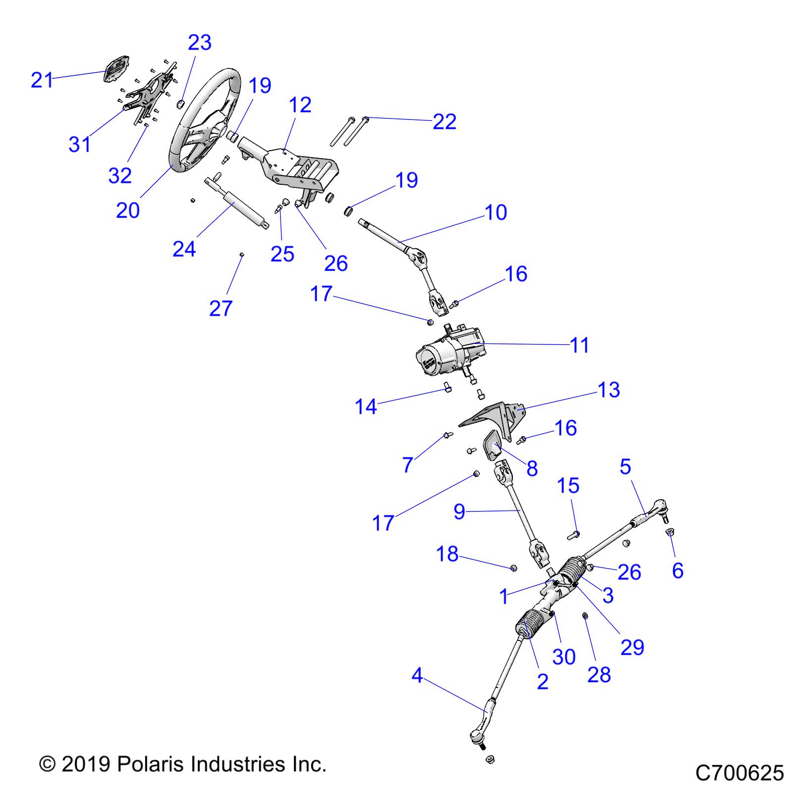 Part Number : 1824923 STEERING GEAR BOX ASSEMBLY