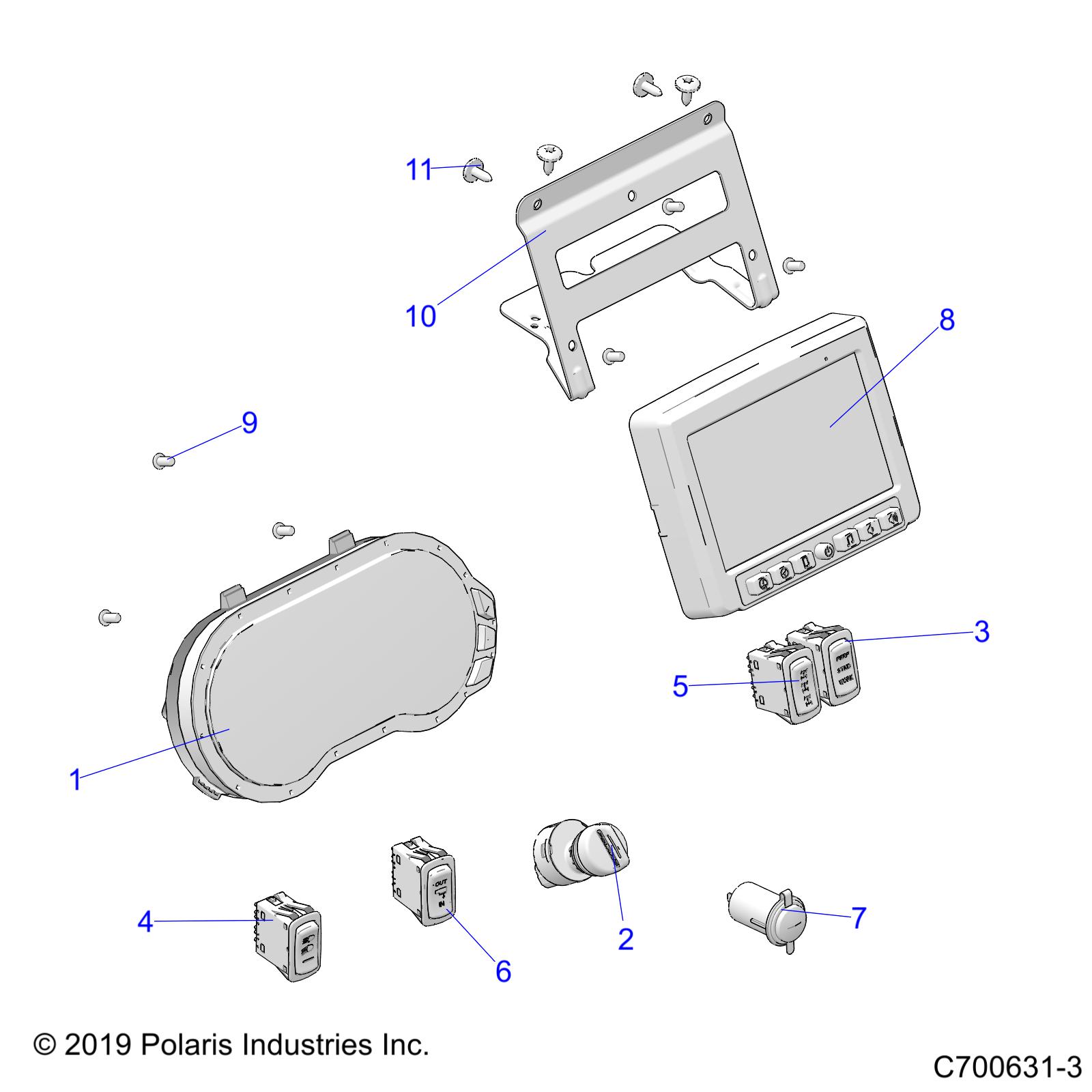 Foto diagrama Polaris que contem a peça 3280786