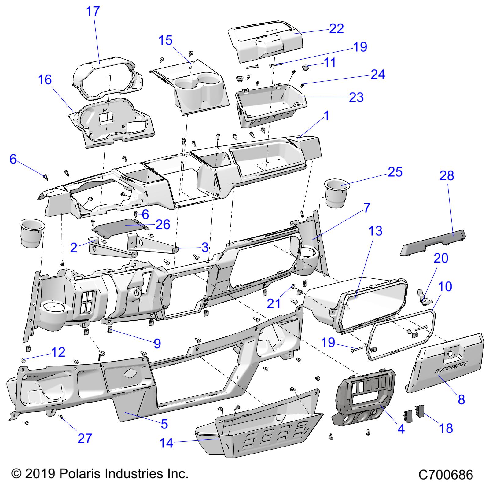 Foto diagrama Polaris que contem a peça 5454154-070