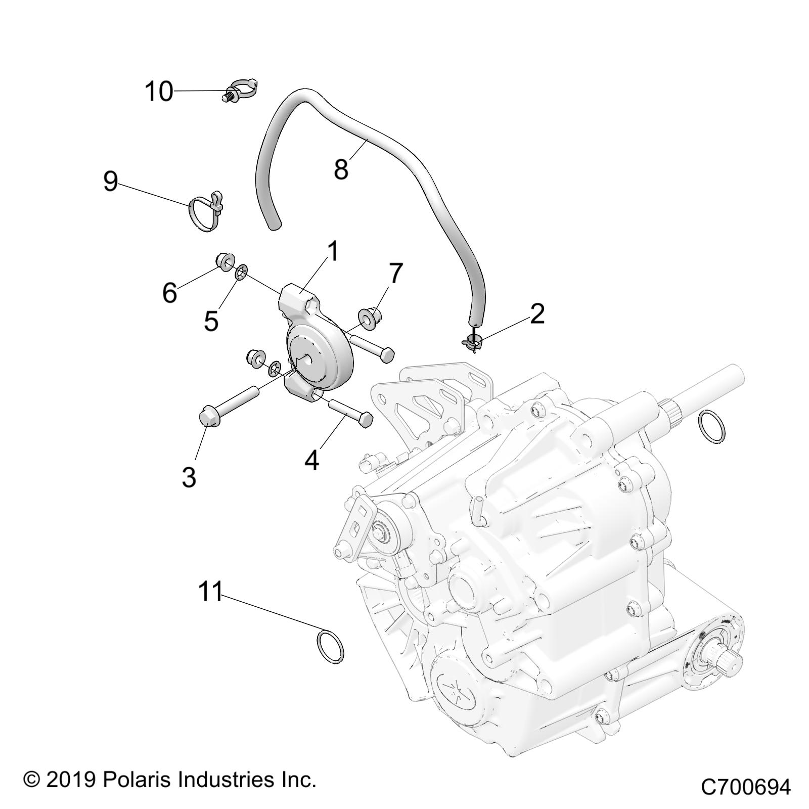 Foto diagrama Polaris que contem a peça 8450040-197