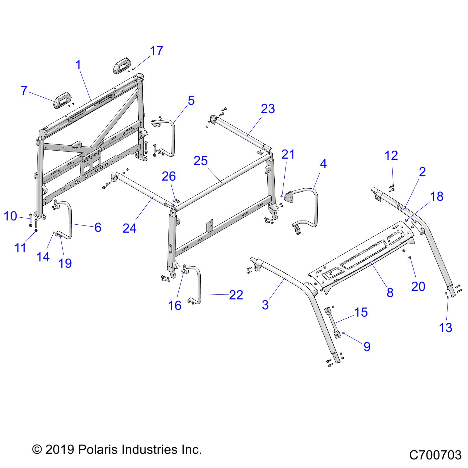Foto diagrama Polaris que contem a peça 1023336-458