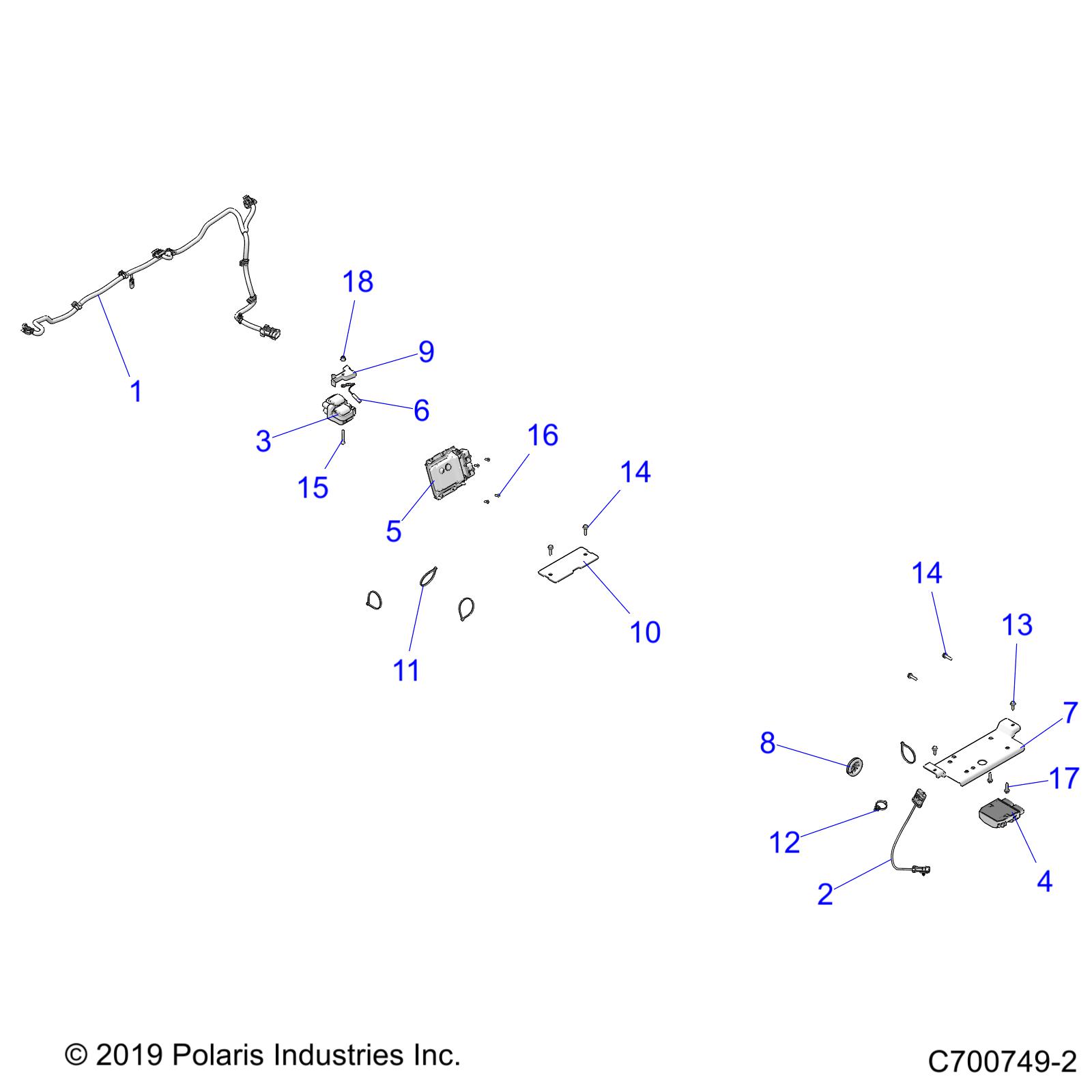 Foto diagrama Polaris que contem a peça 2414995