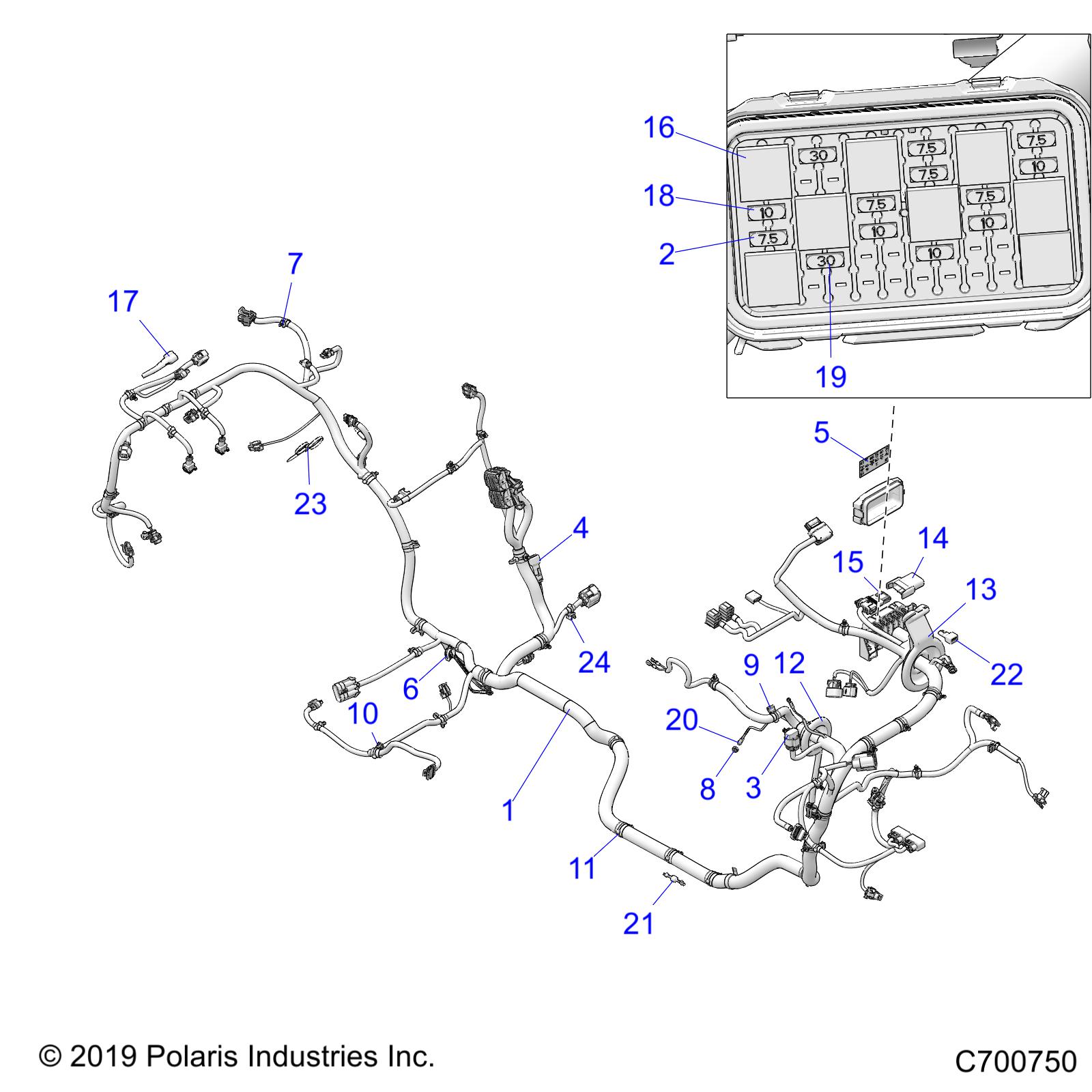 Foto diagrama Polaris que contem a peça 2414527