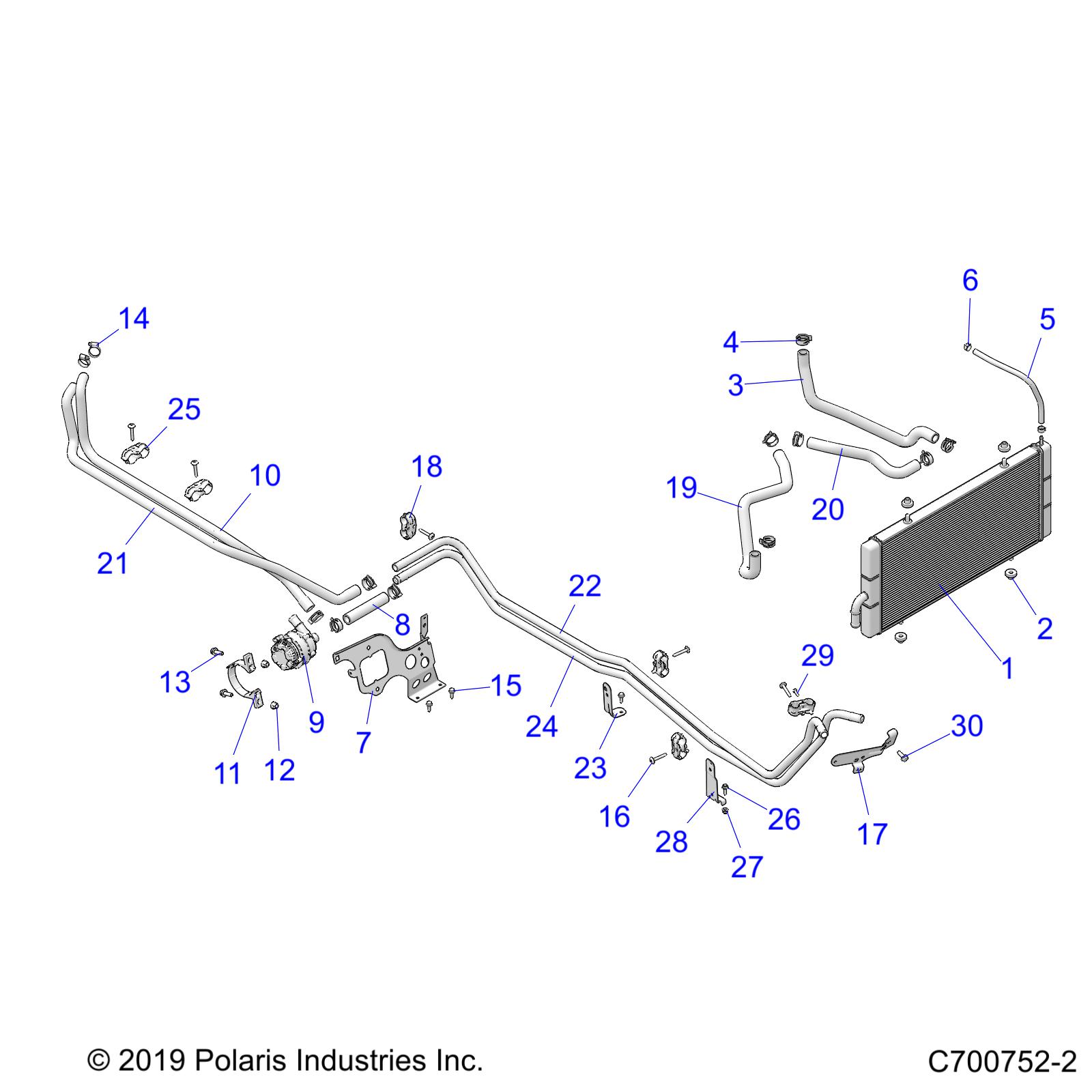 Foto diagrama Polaris que contem a peça 5140797