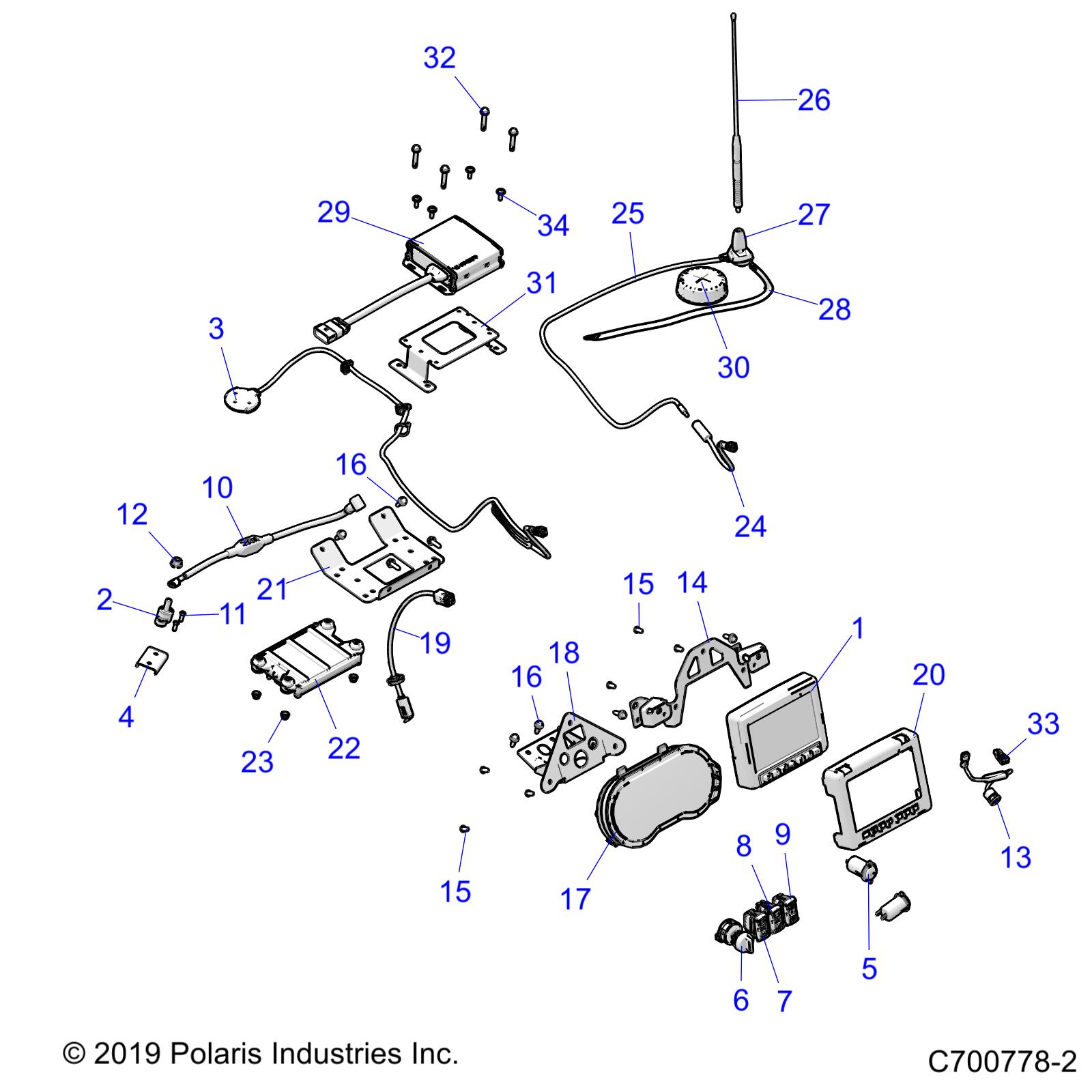 Foto diagrama Polaris que contem a peça 4017140