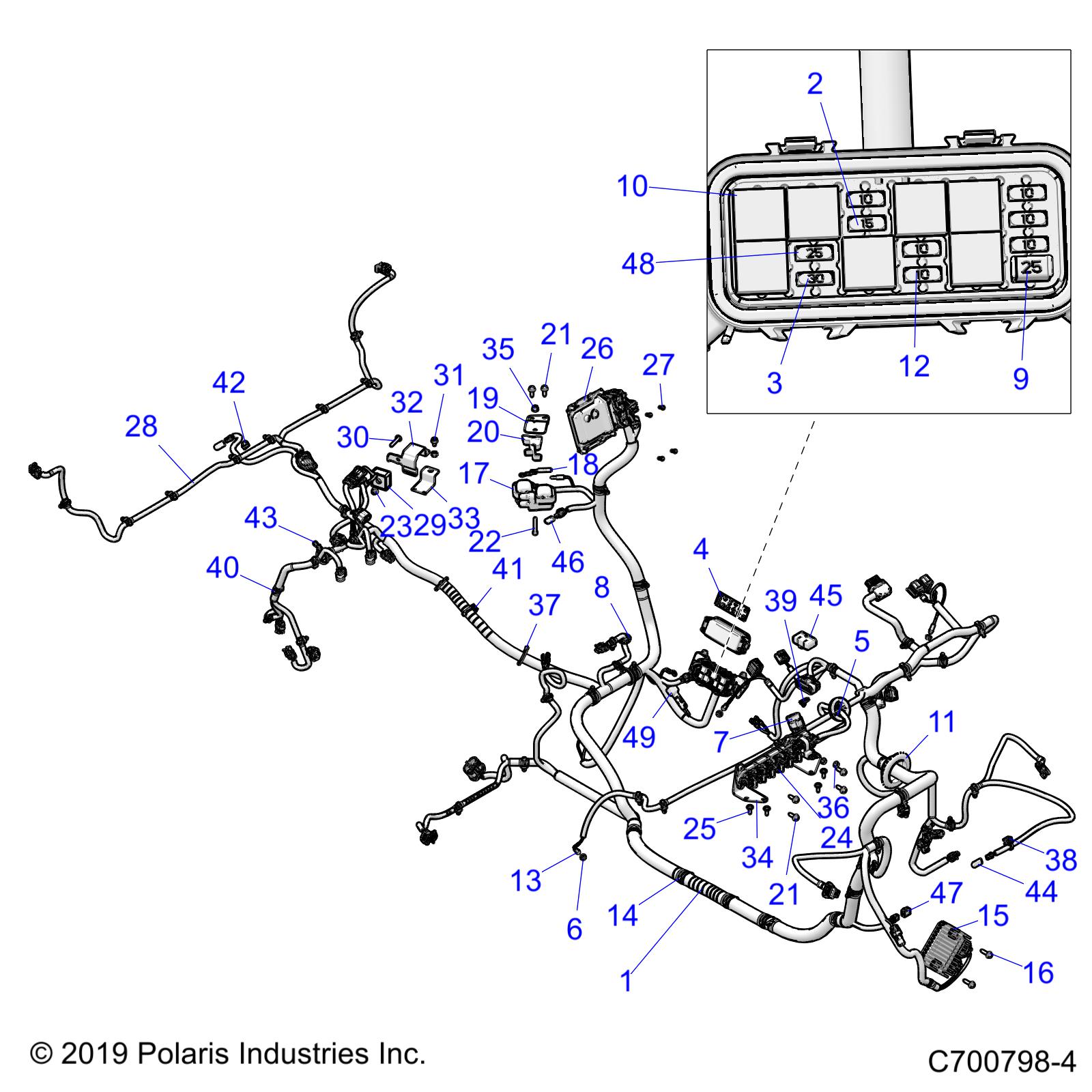 Foto diagrama Polaris que contem a peça 7518924