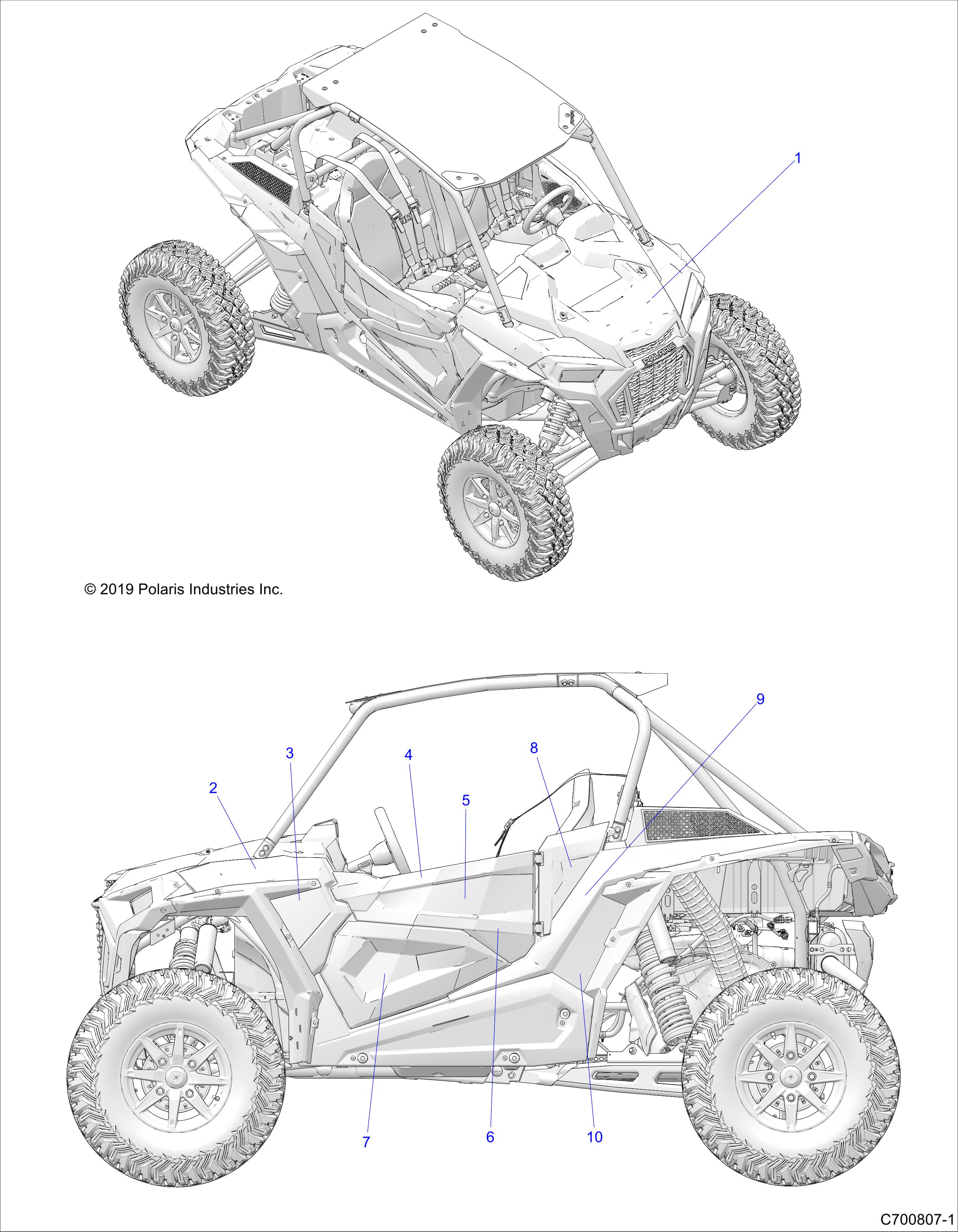 Foto diagrama Polaris que contem a peça 7191909