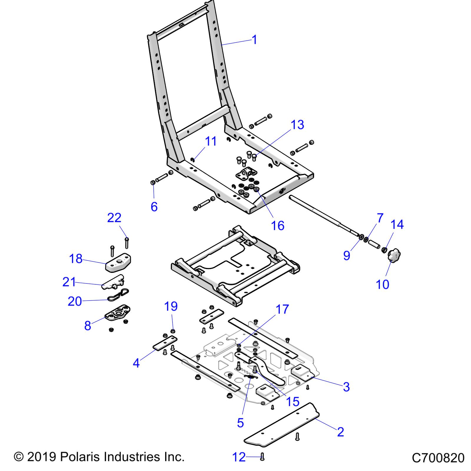 Foto diagrama Polaris que contem a peça 1023801-458