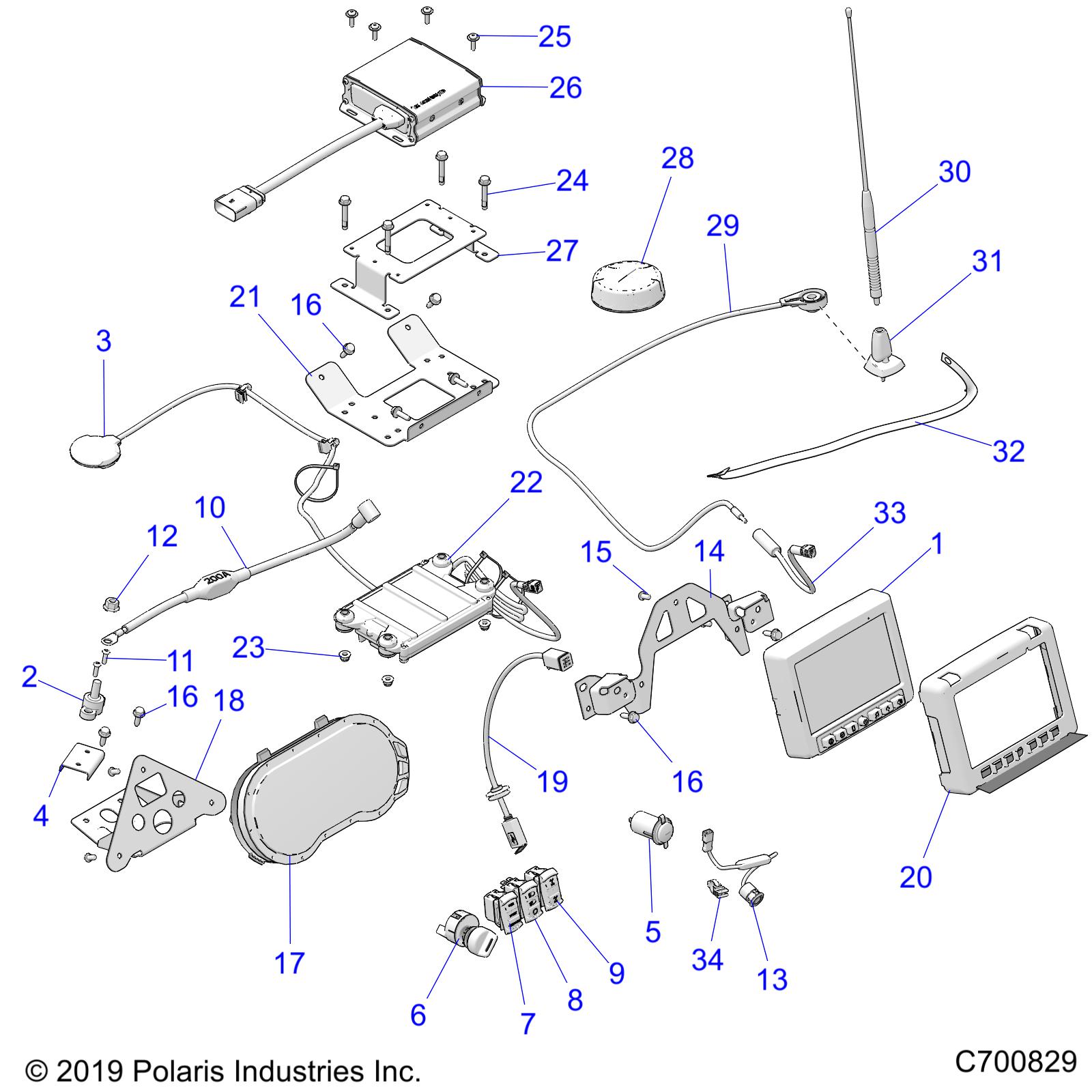 Foto diagrama Polaris que contem a peça 4017134