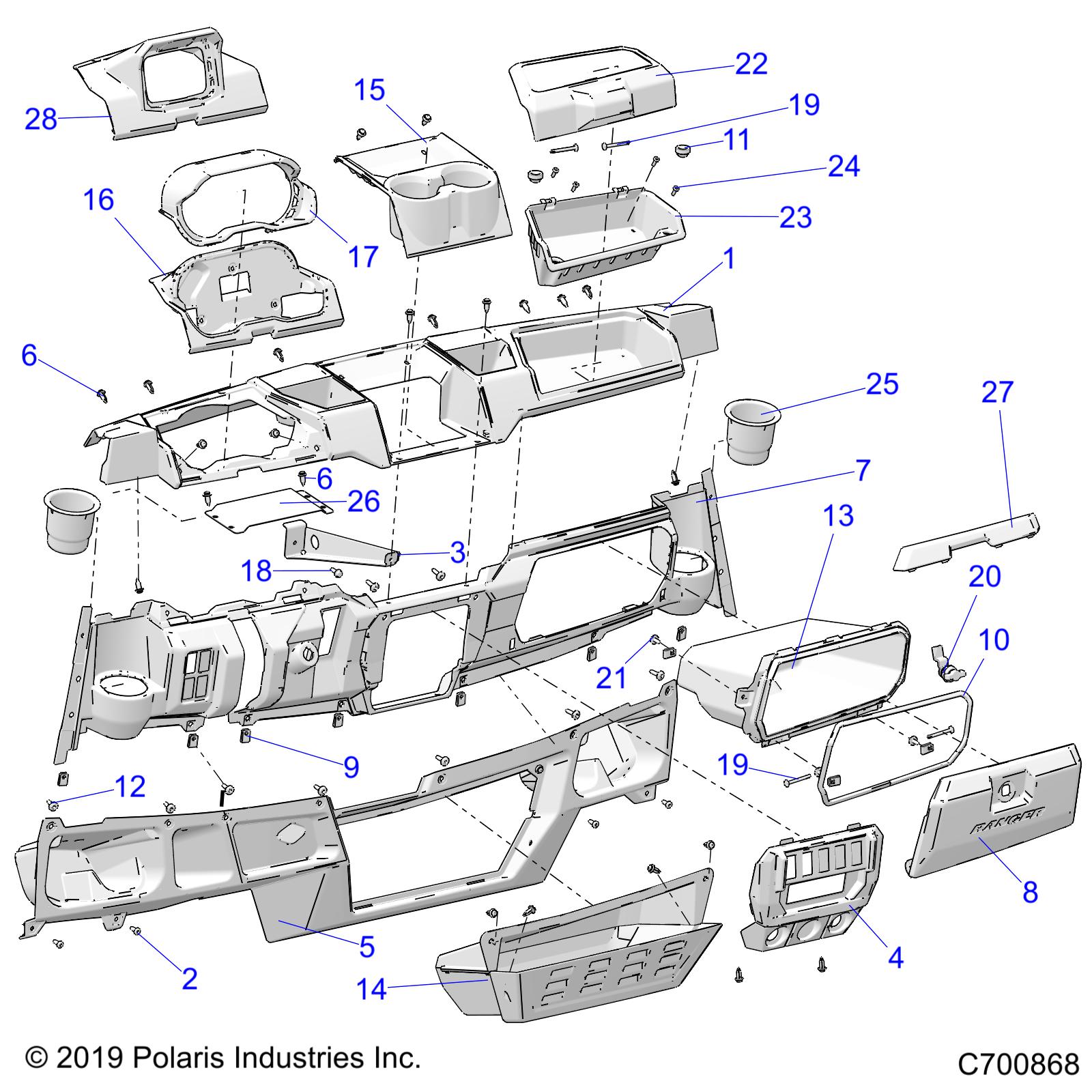 Foto diagrama Polaris que contem a peça 5455042-070