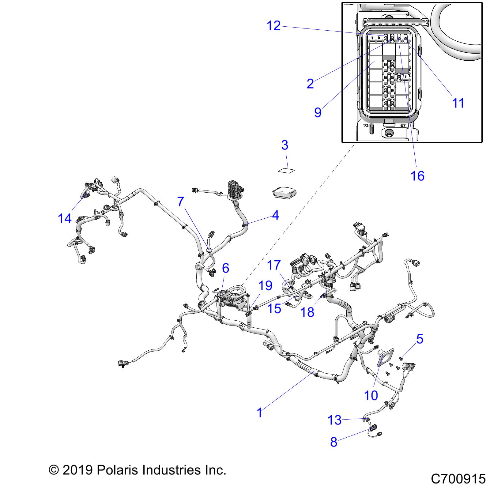 Foto diagrama Polaris que contem a peça 5438233