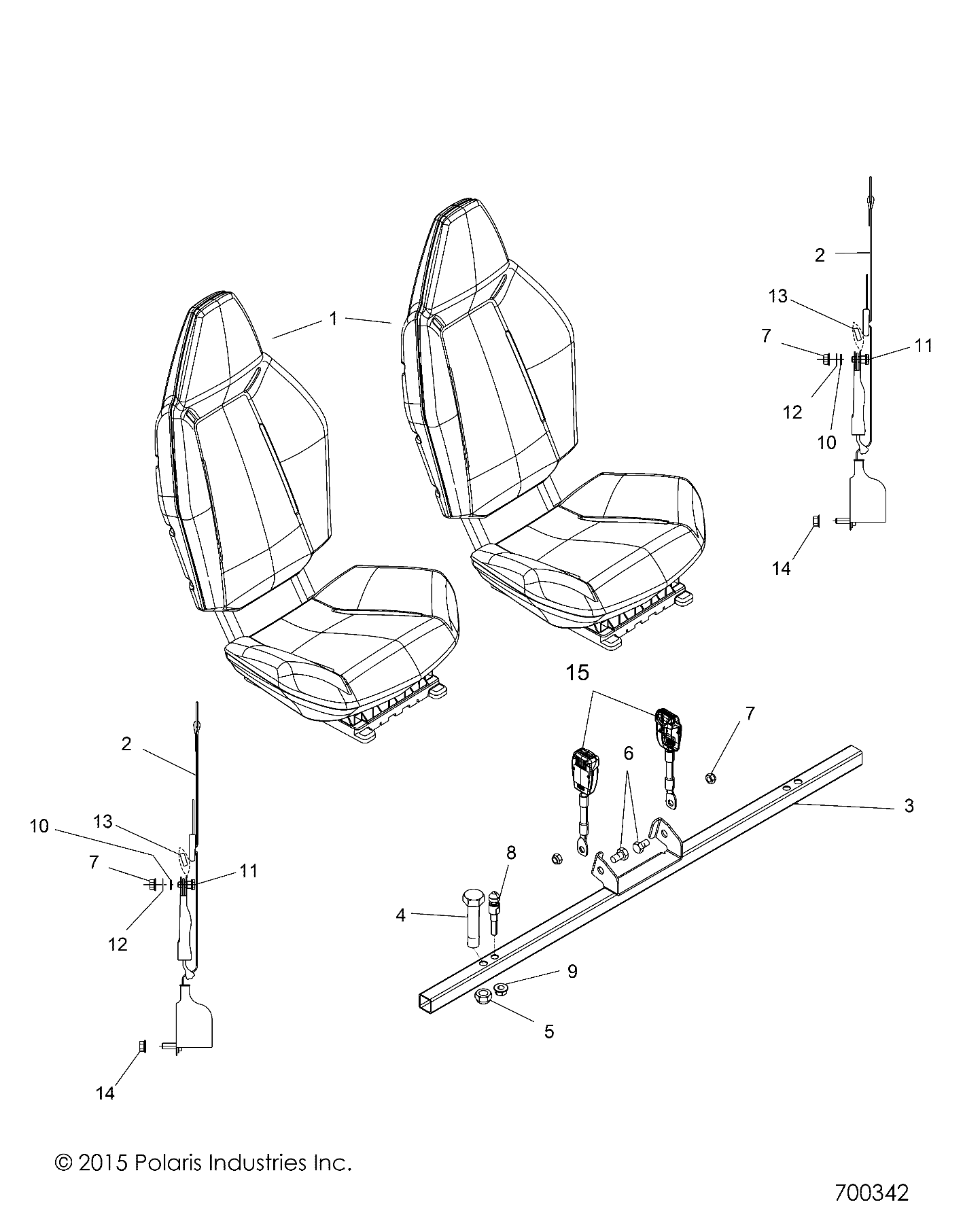 Foto diagrama Polaris que contem a peça 1017452-458